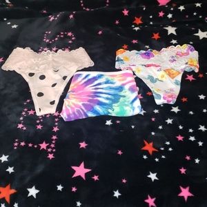 Three pair of VS Pink undies.